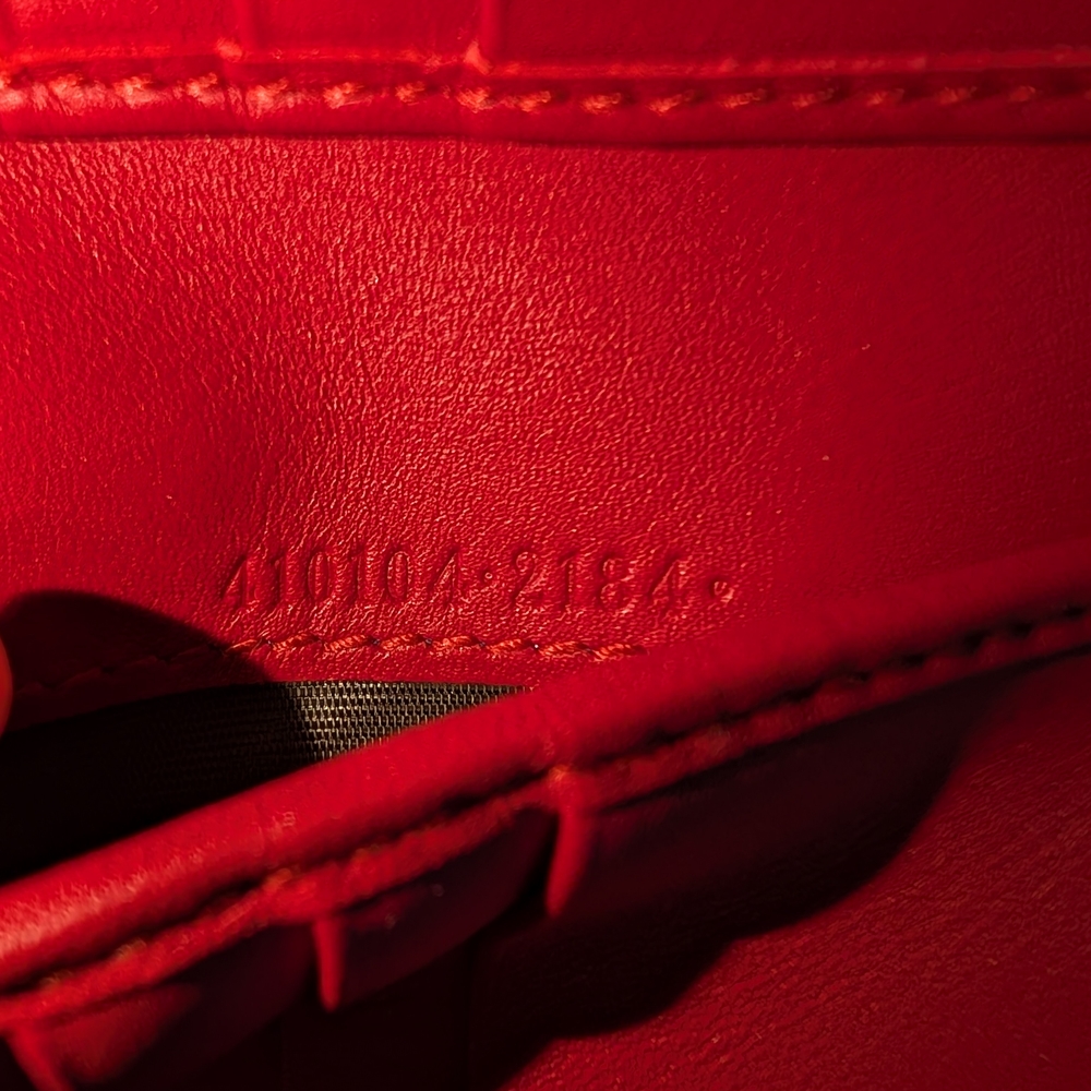 Gucci Calfskin French Flap Wallet in Hibiscus Red and Pink - Picture 9 of 10